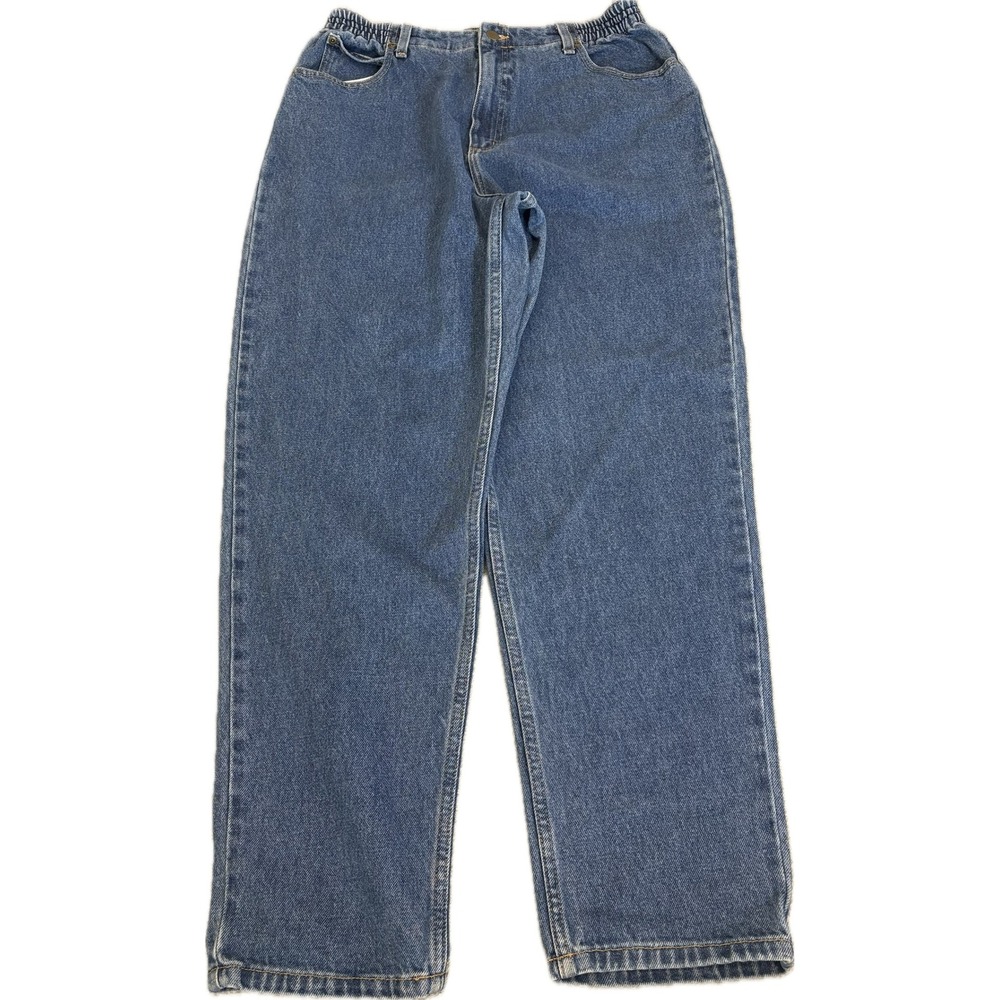 Vintage LL Bean Original Fit Relaxed Jeans Women 16 Reg High Rise Wide Y2K Baggy